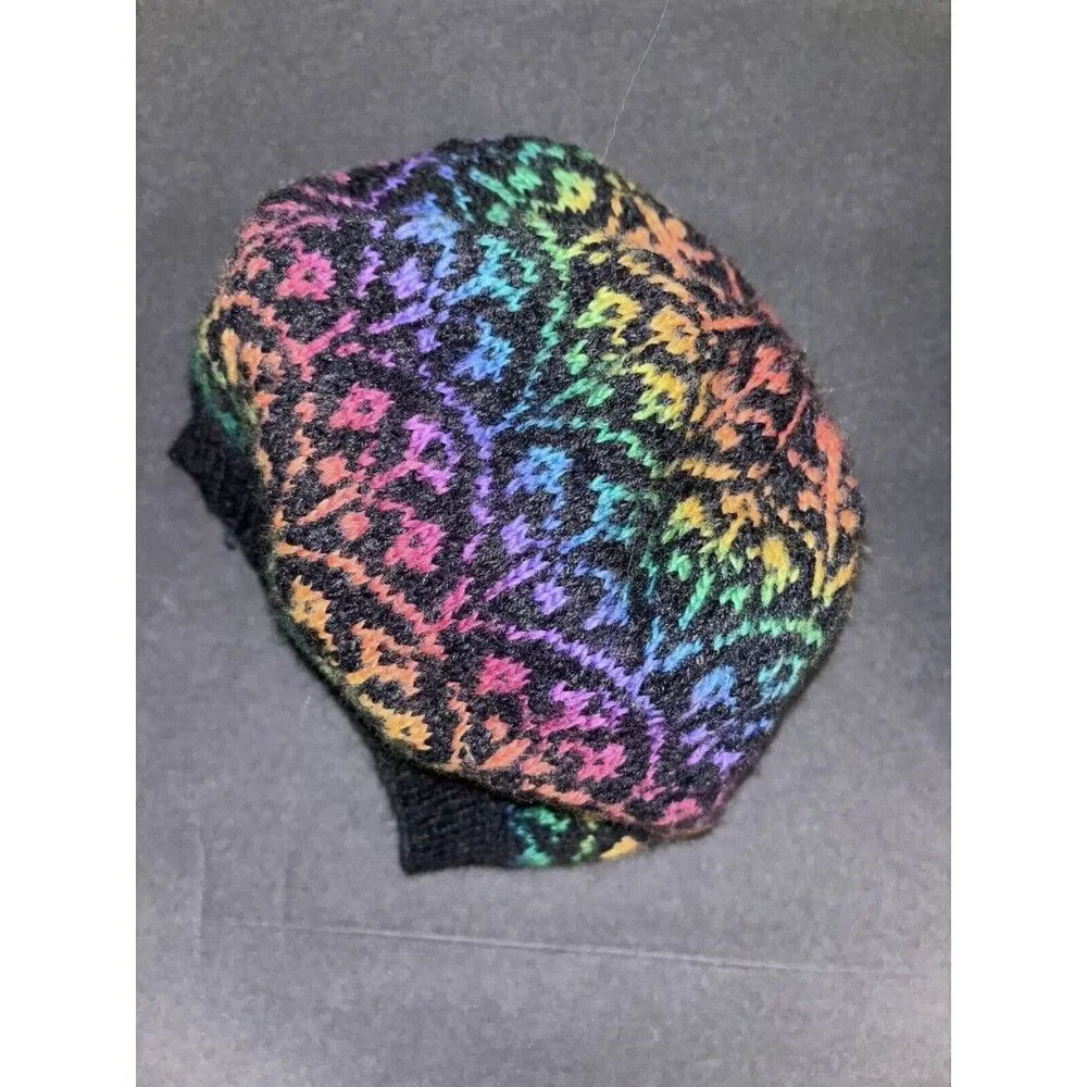 Colorful Hand Knit Hat For Kids 14” Circumference
